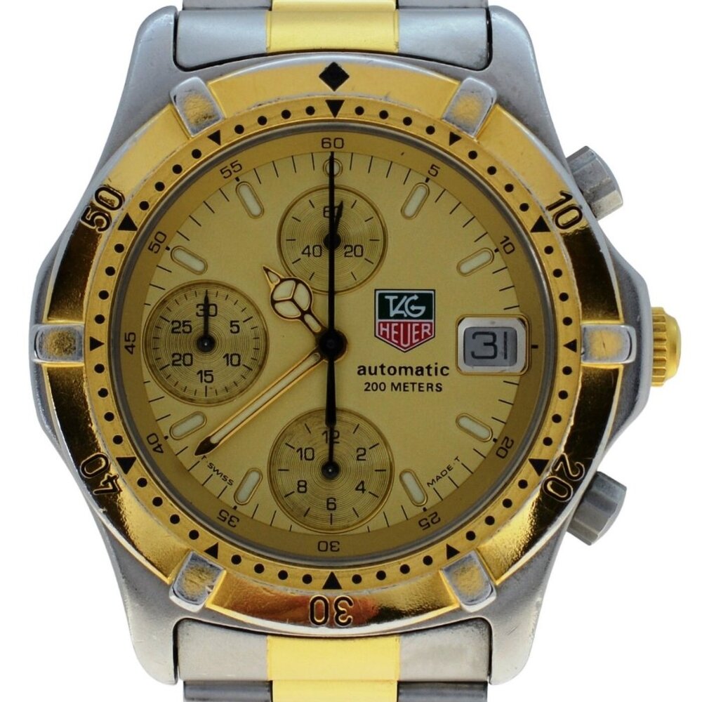 Men's 38mm Tag Heuer Automatic 2000 Series Two-Tone LWO 283 Chrono Watch 865.406